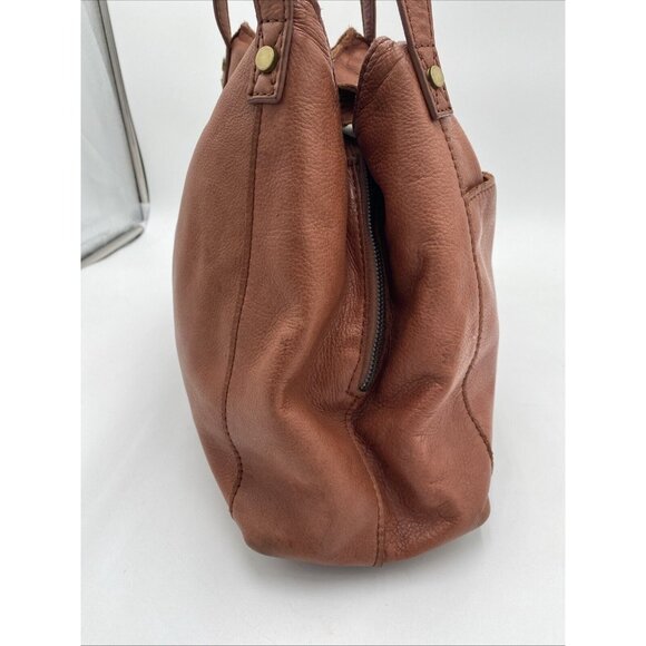 American Leather Co Handbag Bag Soft Slouchy Brown Double Strap Purse Zipper - Picture 4 of 14